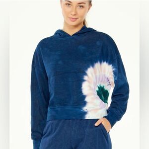 Wildfox Hadley Tie Dye Blue Hoodie Sweatshirt Size MEDIUM